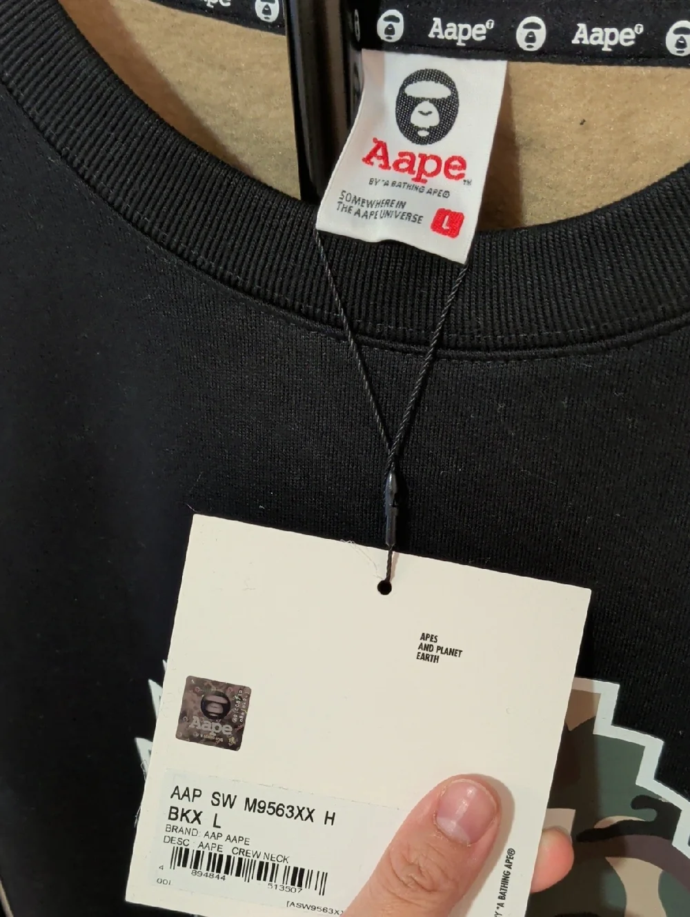 New AAPE X Minecraft Camo Black Sweatshirt - Picture 7 of 12